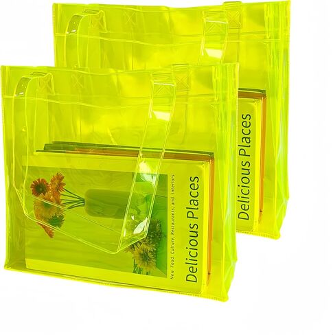 ONEART 2 Pcs 11L Beach Tote Bag 12x5x11 Clear Bag for Pool Party Shopping Bag Travel Sports Events Soild Colour Tote Bag in Saudi Arabia