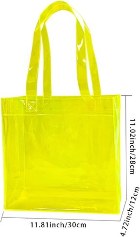 ONEART 2 Pcs 11L Beach Tote Bag 12x5x11 Clear Bag for Pool Party Shopping Bag Travel Sports Events Soild Colour Tote Bag in Saudi Arabia