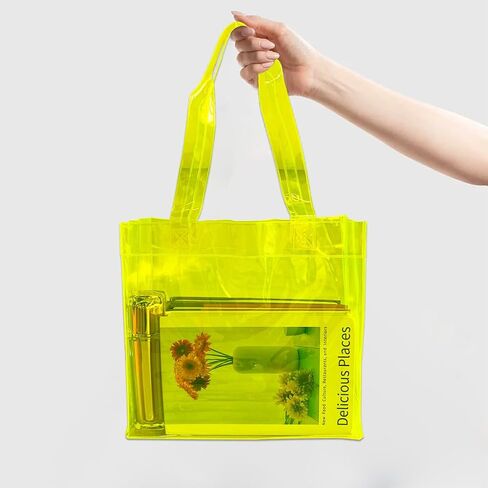 ONEART 2 Pcs 11L Beach Tote Bag 12x5x11 Clear Bag for Pool Party Shopping Bag Travel Sports Events Soild Colour Tote Bag in Saudi Arabia