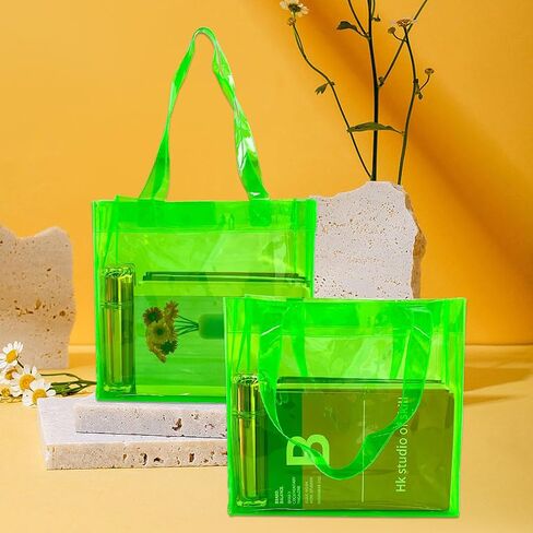 ONEART 2 Pcs 11L Beach Tote Bag 12x5x11 Clear Bag for Pool Party Shopping Bag Travel Sports Events Soild Colour Tote Bag in Saudi Arabia