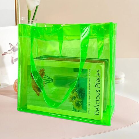ONEART 2 Pcs 11L Beach Tote Bag 12x5x11 Clear Bag for Pool Party Shopping Bag Travel Sports Events Soild Colour Tote Bag in Saudi Arabia