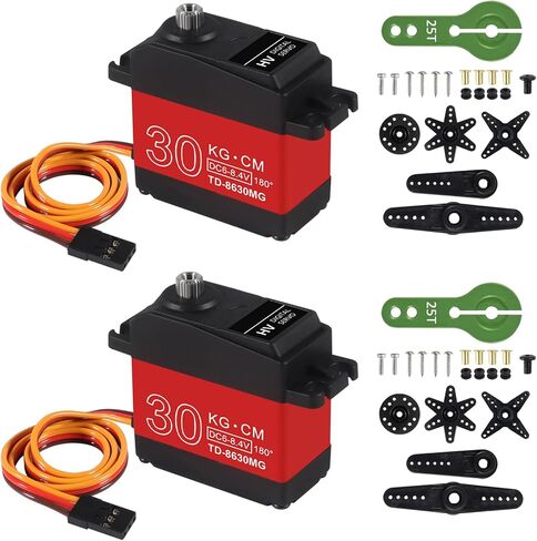 AITRIP 2Pack 20KG Digital RC Servo Digital Servo High Torque Full Metal Gear Waterproof with 25T Servo Horn for RC Model DIY, Control Angle 180° in Kuwait