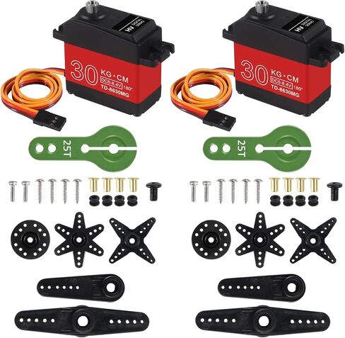 AITRIP 2Pack 20KG Digital RC Servo Digital Servo High Torque Full Metal Gear Waterproof with 25T Servo Horn for RC Model DIY, Control Angle 180° in Kuwait