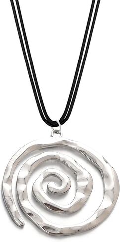 POYAMUSE Chunky Spiral Swirl Necklace - Aesthetic Grunge Jewelry for Trendy Looks, Boho Choker Necklace - Bohemia Jewelry for Women in Kuwait