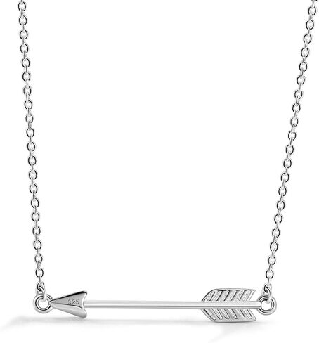 Chic 925 Sterling Silver Cupid's Arrow Pendant Necklace Women Dainty Arrow Initial Choker Silver/Gold Fine Jewelry Gift For Her in Kuwait