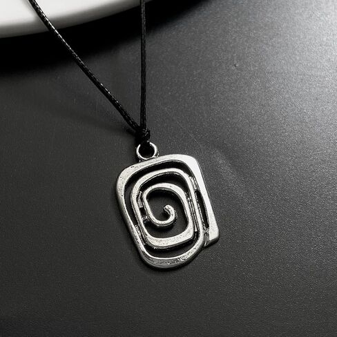 POYAMUSE Chunky Spiral Swirl Necklace - Aesthetic Grunge Jewelry for Trendy Looks, Boho Choker Necklace - Bohemia Jewelry for Women in Kuwait