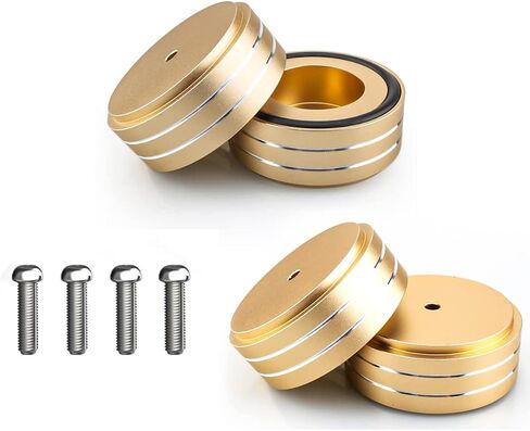 Tertullus 4 Pcs Speaker Feet Isolation 40x20mm Turntable Feet Aluminum Platform Speaker Spike Stand Floor Protectors Dampening Pad with Rubber Ring for Hi-fi Equipments in Saudi Arabia