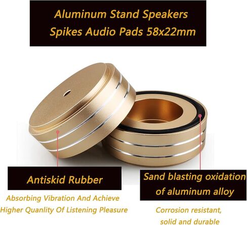 Tertullus 4 Pcs Speaker Feet Isolation 40x20mm Turntable Feet Aluminum Platform Speaker Spike Stand Floor Protectors Dampening Pad with Rubber Ring for Hi-fi Equipments in Saudi Arabia