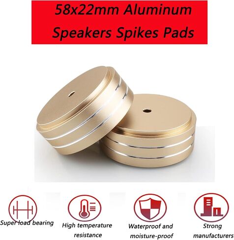 Tertullus 4 Pcs Speaker Feet Isolation 40x20mm Turntable Feet Aluminum Platform Speaker Spike Stand Floor Protectors Dampening Pad with Rubber Ring for Hi-fi Equipments in Saudi Arabia