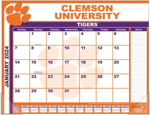 TURNER SPORTS Clemson Tigers 2025 22x17 Desk Calendar (25998061476) in Saudi Arabia