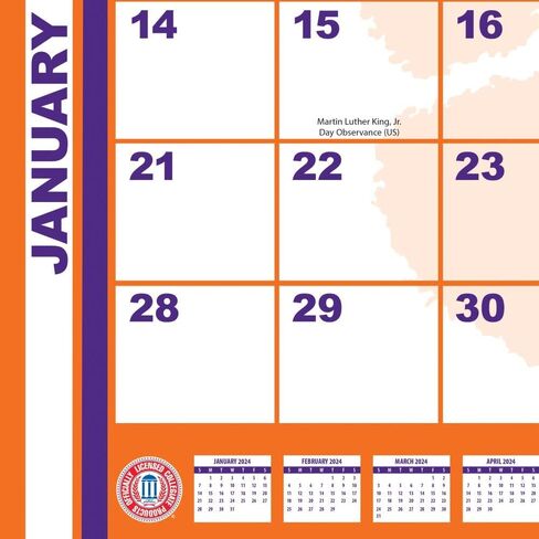 TURNER SPORTS Clemson Tigers 2025 22x17 Desk Calendar (25998061476) in Saudi Arabia