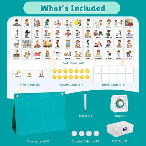 Kids Daily Routine Chart- Build Your Own Toddler Chore Chart- Visual Schedule for Kids Morning Bedtime Routine Chart | Behavior Chart for Kids at Home in Saudi Arabia