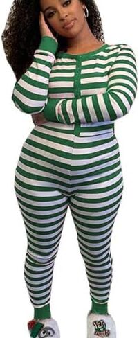 Women's Sexy Deep V Neck Jumpsuit Romper Butt Flap Pajamas Bodycon Bodysuit Long Sleeve One Piece Overall Sleepwear in Kuwait