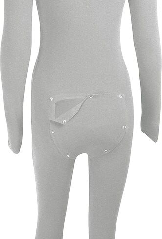 Women's Sexy Deep V Neck Jumpsuit Romper Butt Flap Pajamas Bodycon Bodysuit Long Sleeve One Piece Overall Sleepwear in Kuwait