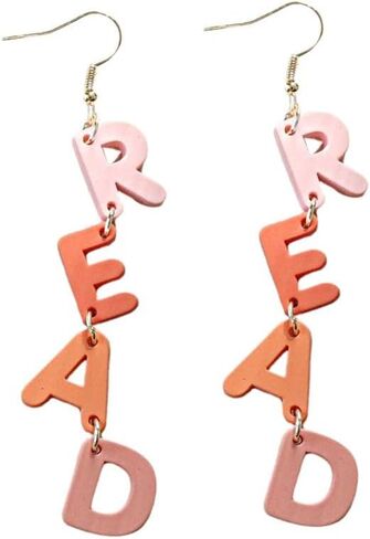 Personality Teacher Student Earrings Pencil Books Dangle Drop Earrings Wooden Read Earrings Teachers Appreciation Day Gifts Reading for Women Back to School Jewelry Graduation Gift in Kuwait