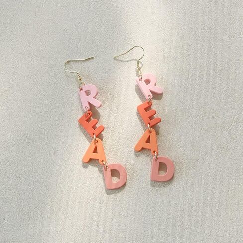 Personality Teacher Student Earrings Pencil Books Dangle Drop Earrings Wooden Read Earrings Teachers Appreciation Day Gifts Reading for Women Back to School Jewelry Graduation Gift in Kuwait