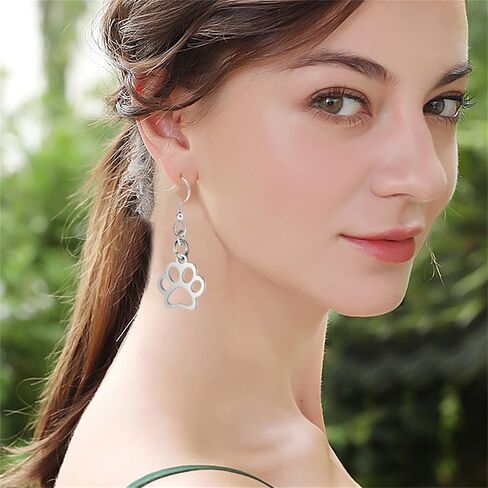 Paw Print Earrings for Women Sterling Silver Dog Paw Earrings Cute Bear Claw Print Earring Puppy Paw Drop Dangle Earrings Lovely Cat Dog Footprint Fashion Earrings Animal Feet Claw Cute Earrings Dog Cat Lover Cat Paw Charm Pendant Paw Jewelry in Saudi Arabia