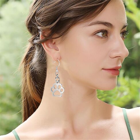 Paw Print Earrings for Women Sterling Silver Dog Paw Earrings Cute Bear Claw Print Earring Puppy Paw Drop Dangle Earrings Lovely Cat Dog Footprint Fashion Earrings Animal Feet Claw Cute Earrings Dog Cat Lover Cat Paw Charm Pendant Paw Jewelry in Saudi Arabia