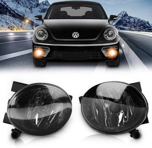 TangMiGe Fog Lights Lamps for 2010-2015 Volkswagen Golf Hatchback/Wagon, Volkswagen Jetta Sedan/Wagon, Volkswagen Beetle, Volkswagen Eos, Premium VW Accessories, 1 Pair, Clear Lens in Kuwait