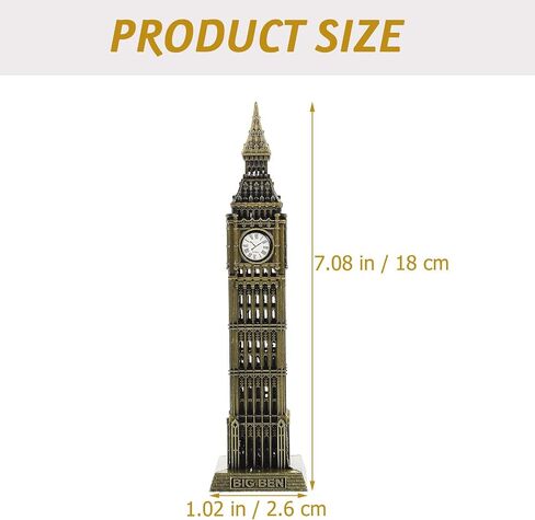 Big Ben Clock Tower Statue London Landmarks Model Metal UK Building Model Collectible Figurine Vintage Home Decor for Tourism Souvenir Desktop Decoration Bronze in Saudi Arabia