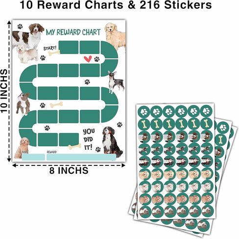 Sun Rainbow Theme Reward Chart, 10 Kids Behavior Charts with 216 Round Stickers, Sticker Incentive Responsibility Chart for Teens Kids Toddler Homework Assignments Attendance-A05 in Saudi Arabia