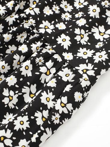 BARASA Summer Women's Midi Skirts Boho High Elastic Waist Fake Drawstring Floral Print A line Casual Cute Skirt D626 in Saudi Arabia