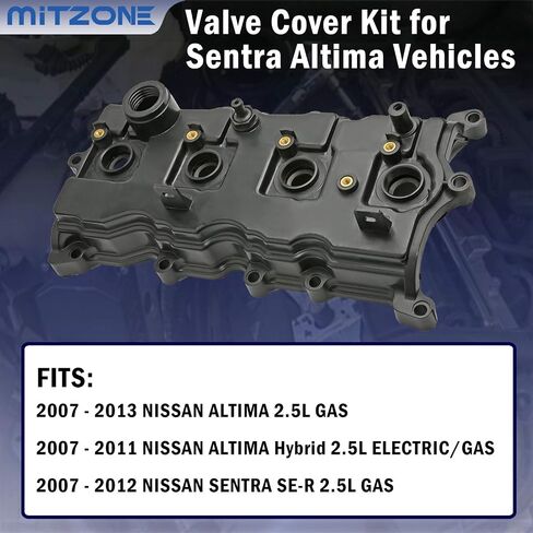 Engine Valve Cover Kit w/Gaskets & Spark Plug Tube Seals Set, Oil Filler Cap, PCV Valve, Bolts Compatible with 2002-2006 Nissan Altima Sentra 2.5L (Replaces#13264-3Z001 13264 3Z001 264-982) in Saudi Arabia