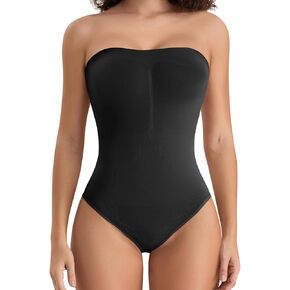 Women's Sexy Strapless Shapewear Thong Tummy Control Tube Top Bodysuits One Piece Leotard