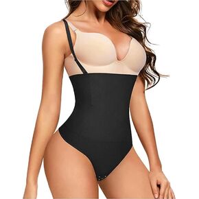 ShaperQueen102A Thong - Women Shapewear Panty Bodysuit High-Waisted Tummy Control Sexy Faja Girdle Cincher Body Shaper