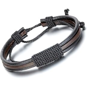 Men Women's Vintage Handmade Braided Rope Leather Bracelet String Bracelet for Birthday Christmas