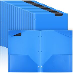 PerKoop 36 مجلدًا أزرقًا مجمعًا مع 3 فتحات تناسب 3 حلقات، مجلد جيبين من البلاستيك المغطى باللون الأسود، مجلدات الواجبات المنزلية، مجلدات المدرسة، خذ المجلدات المنزلية للطلاب للعودة إلى اللوازم المدرسية in Kuwait