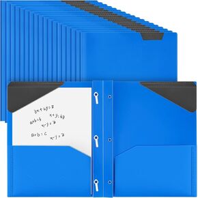 36 قطعة من المجلدات البلاستيكية من PerKoop مع علامات تبويب ومشابك شوكية، مجلدين للجيب، مجلدات شديدة التحمل مع مجلدات شوكية ملونة بحجم حرف قابل للكتابة للمكتب (أزرق) in Kuwait