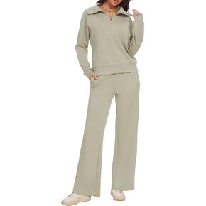 Women 2 Piece Outfits Sweatsuit Oversized Sweatshirt Sweatpants Tracksuit Lounge Matching Set 2024 Fall Trendy