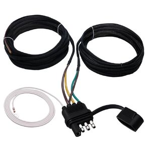 4 Pin 5 Wire 22 FT 18AWG Trailer Wiring Harness，Trailer Connector Wire Plug for Rewiring Trailer Both-Side Taillights and RV Boat Wire Trailer Plug Pure Nylon Net Tube Protection