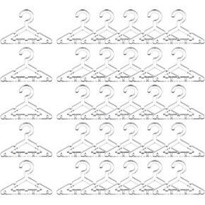 PATIKIL 30pcs Clothes Hanger Earring Holder, Mini Acrylic Coat Hangers Earring Hangers Hanger Rack for Earring Holder Organizer Stand Studs, Silvery