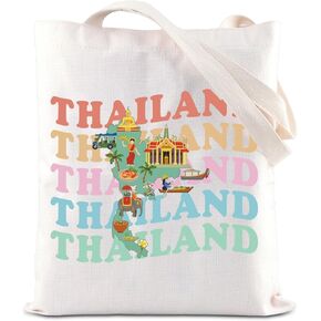 ENSIANTH Thailand Travel Vacation Shoulder Bag Thailand Souvenir Gift Chiang Mai Bangkok Trip Gift Thailand Map Handbag