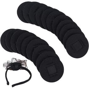 BENECREAT 20pcs 2 inch Hair Band Pad, Black Headband Decoration Accessories, Felt Hair Band Decor Base for Making Tea Party Headbands, Decorations Handmade DIY, 3mm Thick