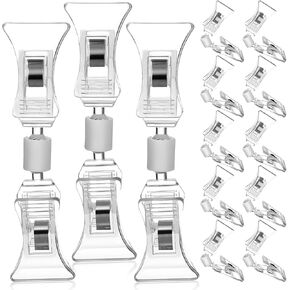 20Pcs Double Sided Label Holder, Transparent Rotatable Label Holder, Double End Mini Label Holder, Plastic Sign Holder Merchandise Holder, Product Sign Display Labels for Display Label Busin