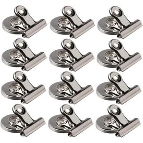 XMHF 12PCS Magnetic Clips - 38mm/1.5inch Heavy Duty Refrigerator Magnet Clips - Wide Scratch Safe - Clip Magnets Best for House Office School Use, Hanging Home Decoration, Photo Displays