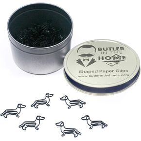 Butler in the Home Dog Dachshund Shaped Paper Clips Great for Paper Clip Collectors or Dog and Pet Lovers (Style #2) (Brown 100 Count)