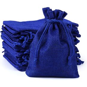 Naler Christmas Drawstring Gift Bags Drawstring Pouch Burlap Wedding Favor Gift Bag Red for Christmas Advent Calendar Winter Holiday Party Favor, 24Pcs