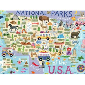Ceaco - National Parks Map - 500 Piece Jigsaw Puzzle