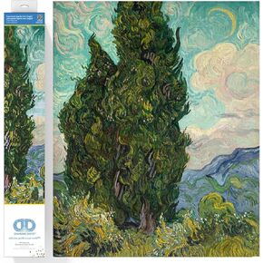 DIAMOND DOTZ ® - Cypresses (apres Van Gogh), Full Drill, Round Dotz, 24.6"x20", Van Gogh Diamond Painting, Van Gogh Diamond Art, Diamond Dotz Van Gogh, Van Gogh Paint by Number
