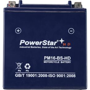 PowerStar PM16-BS-HD Replaces YTX16-BS-1 Powersport Battery for Suzuki LT-A700X King Quad