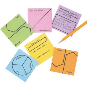 Fun Express Sticky Notes - Reading Response - 12 Pieces - Educational and Learning Activities for Kids