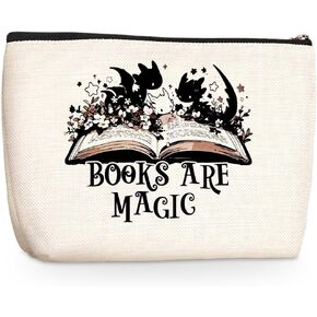 Fantasy Romance Skull Makeup Bag Dark Romance Book Lovers Gifts Bookish Gifts Skeleton Cosmetic Bag Halloween Christmas Birthday Gifts for Women Girls Friends Book Accessories Travel Toiletry Bag