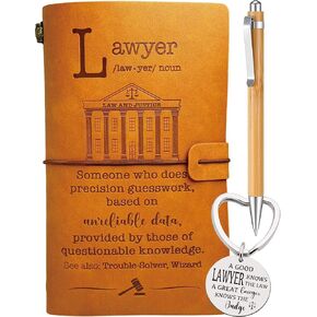 Lawyer Gifts Women, Lawyer Journal 140 Pages Notebook, Lawyer Keychain, Attorney Gifts for Women, Unique Gift for Female Lawyer Birthday Graduation Retirement Christmas, Funny Lawyer Gifts