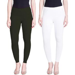 Lyra Ultra Soft Cotton Free Size Ankle Length Leggings for Women- 2 Pack