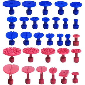 30Pcs Car Body Paintless Dent Removal Kit Puller Tabs Dent Repairs Tool Set Suction Cup Glue Tabs Auto Dent Puller with Hail Dent Removal Kit