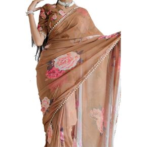 BE4ME.COM Alia bhatt wear Saree Rocky and rani movie saree celebraty inspired saree Bollywood chiffon sari partywear saree